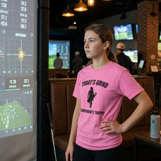 Today's Grind - Tomorrow's Trophy (female) - Adult Golf T-Shirt