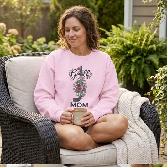 Golf Mom - Floral - Adult Golf Sweatshirt