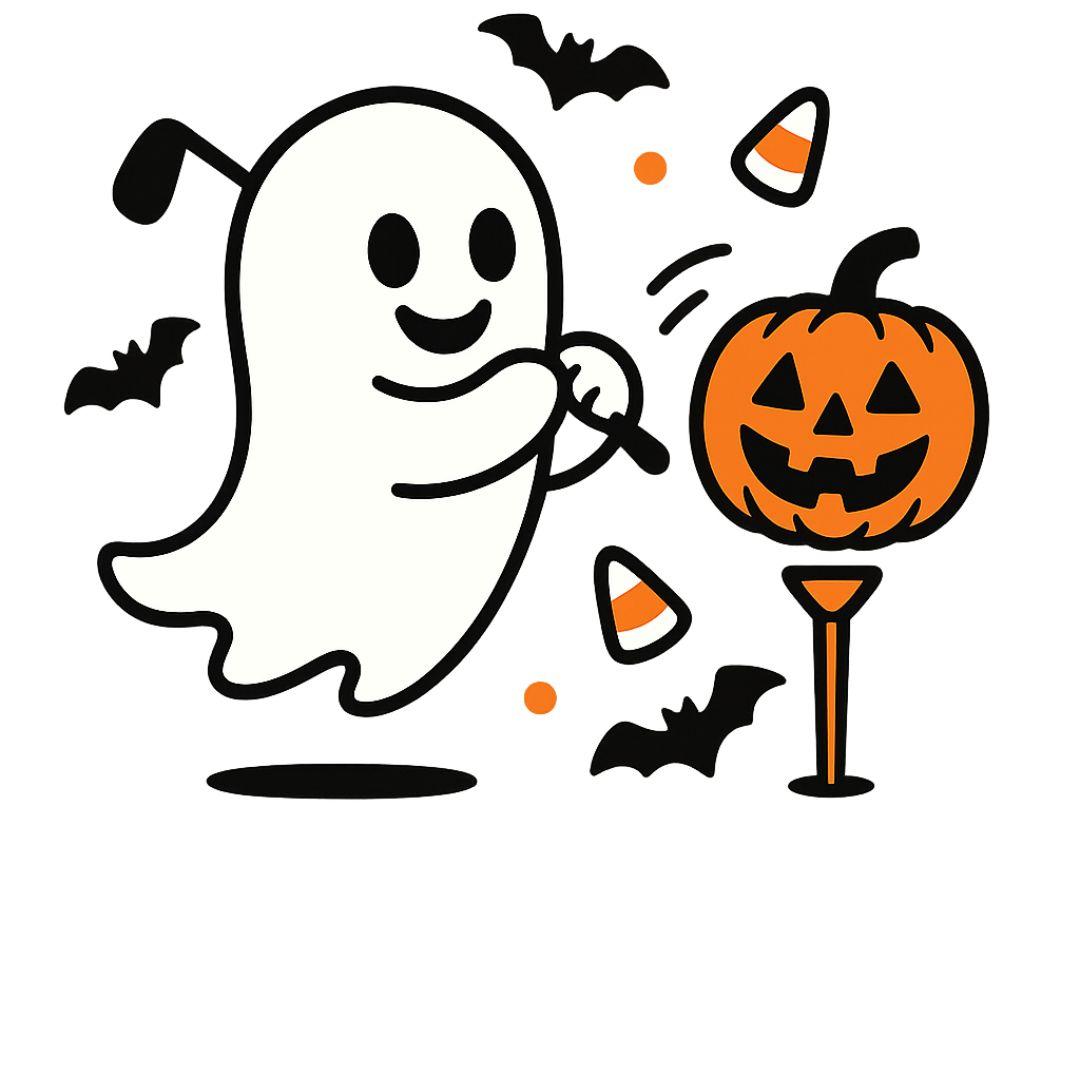 Ghost Tee Off - Youth Halloween Golf T-Shirt