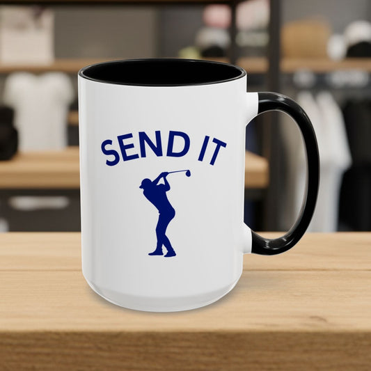 SEND IT (Male) - Golf Mug - 15oz in Black