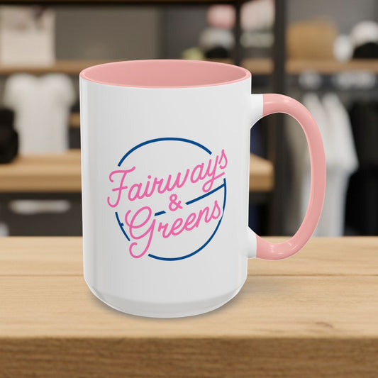 Fairways & Greens - Golf Mug - 15oz in Pink