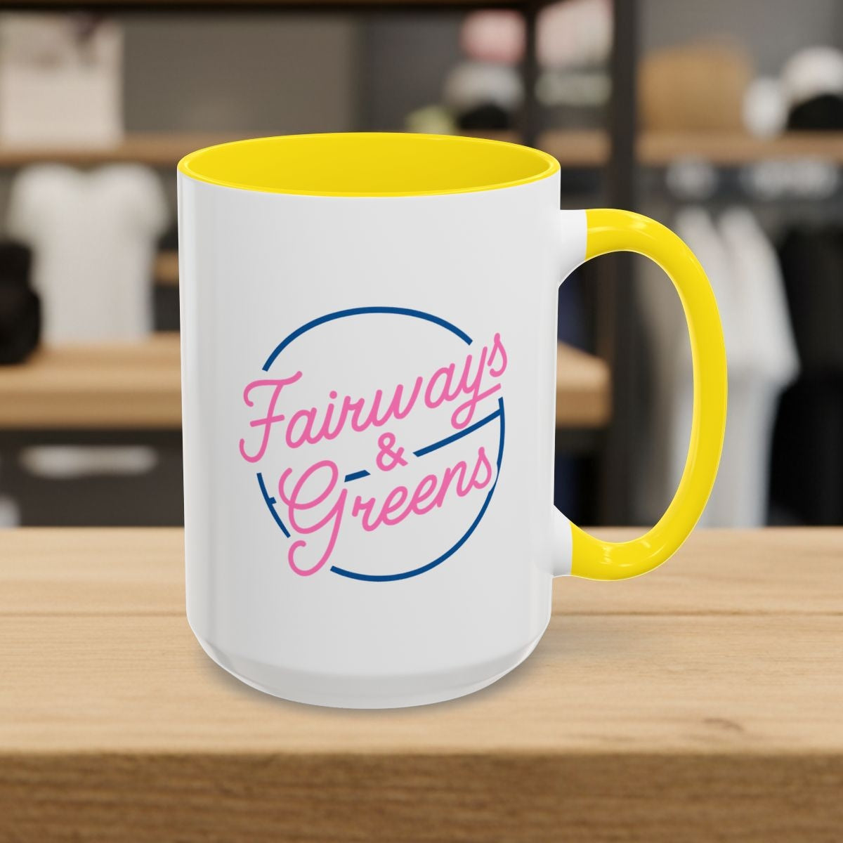 Fairways & Greens - Golf Mug - 15oz in Yellow