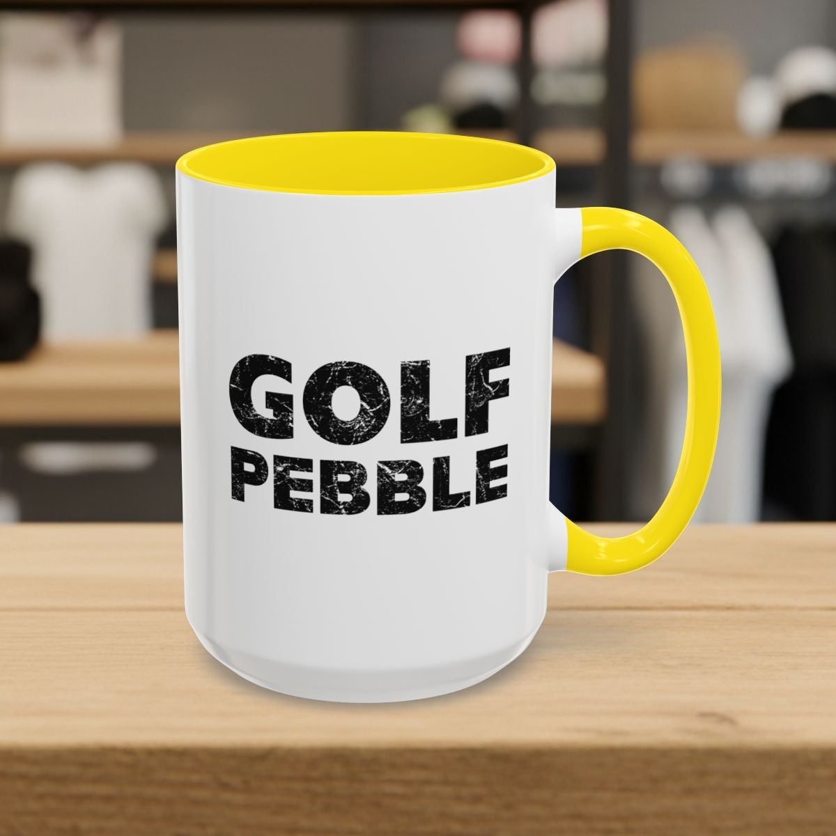Golf Pebble - Golf Mug - 15oz in Yellow