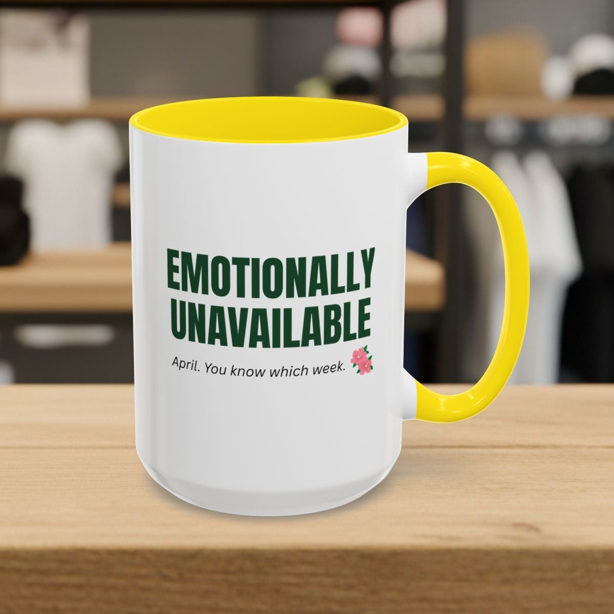 Emotionally Unavailable - Golf Mug in Yellow