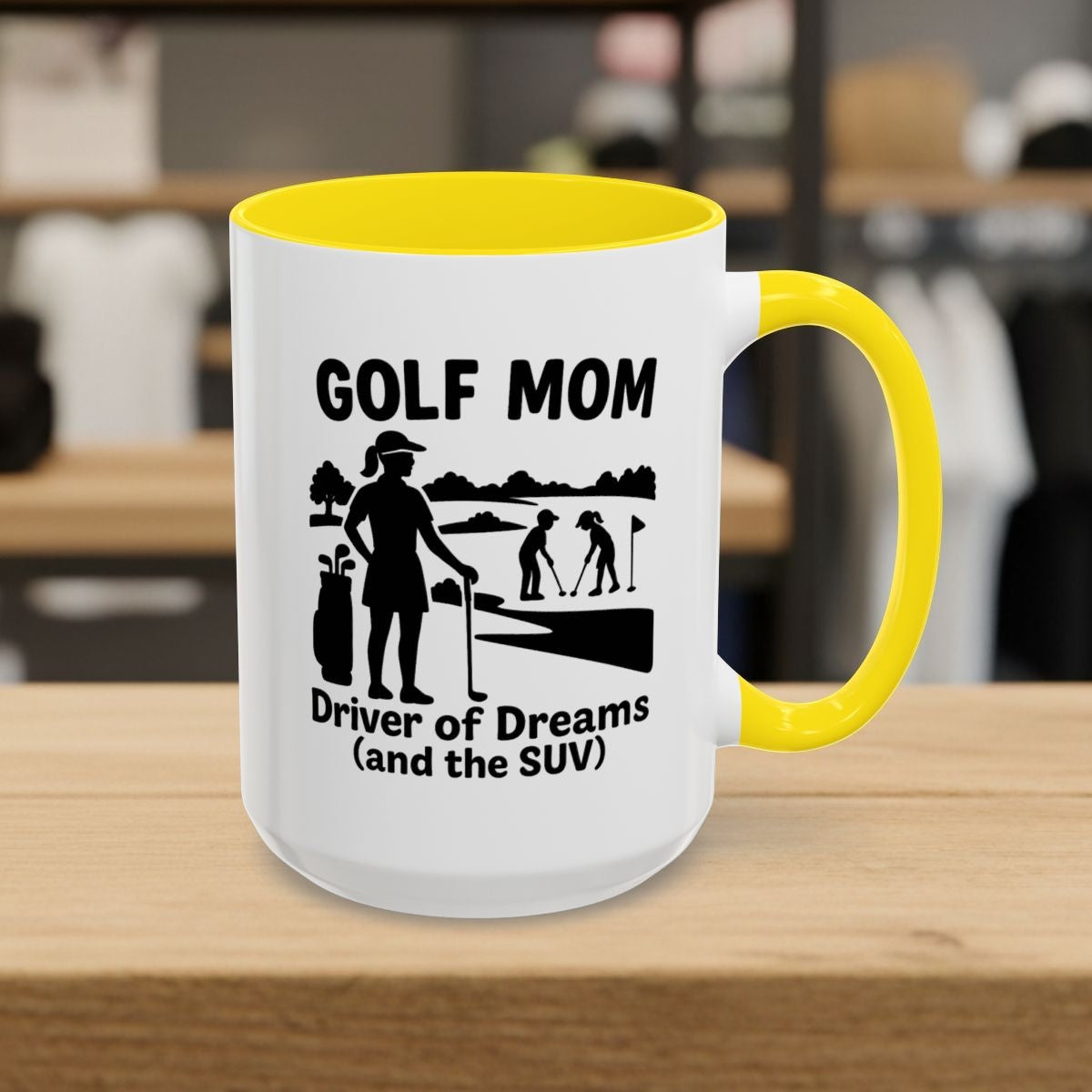 Golf Mom - Golf Mug - 15oz in Yellow