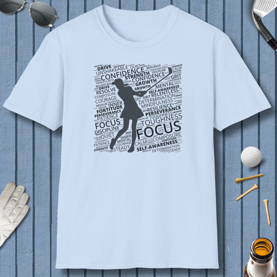 Unleash Your Mental Game (Female) - Adult Golf T-Shirt in Light Blue