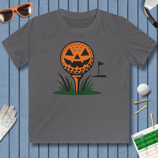 Tee Time Terror - Youth Golf T-Shirt in Charcoal