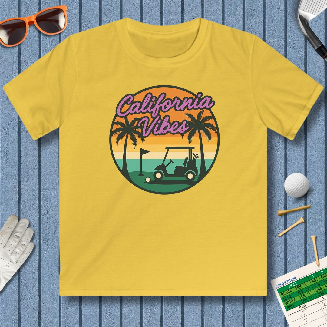 Golf Vibes - California Coast Edition - Youth Golf T-Shirt in Daisy