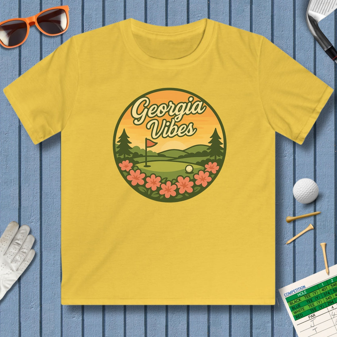 Golf Vibes - Georgia Azalea Edition - Youth Golf T-Shirt in Daisy