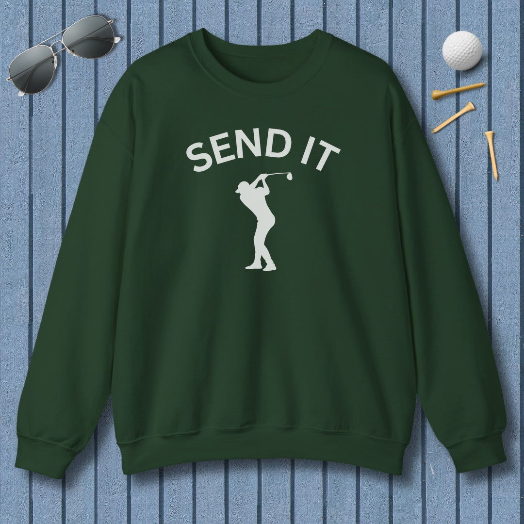 SEND IT (Male) - Adult Golf Sweatshirt in Forest Green