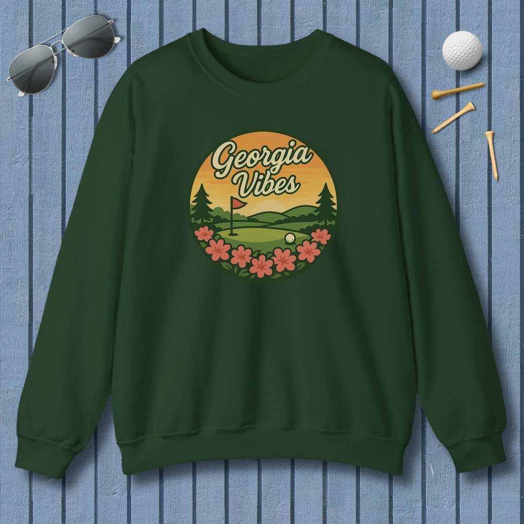 Golf Vibes - Georgia Azalea Edition - Adult Golf Sweatshirt in Forest Green