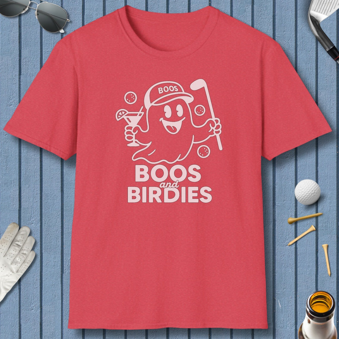 Boos and Birdies - Adult Golf T-Shirt in Heather Red