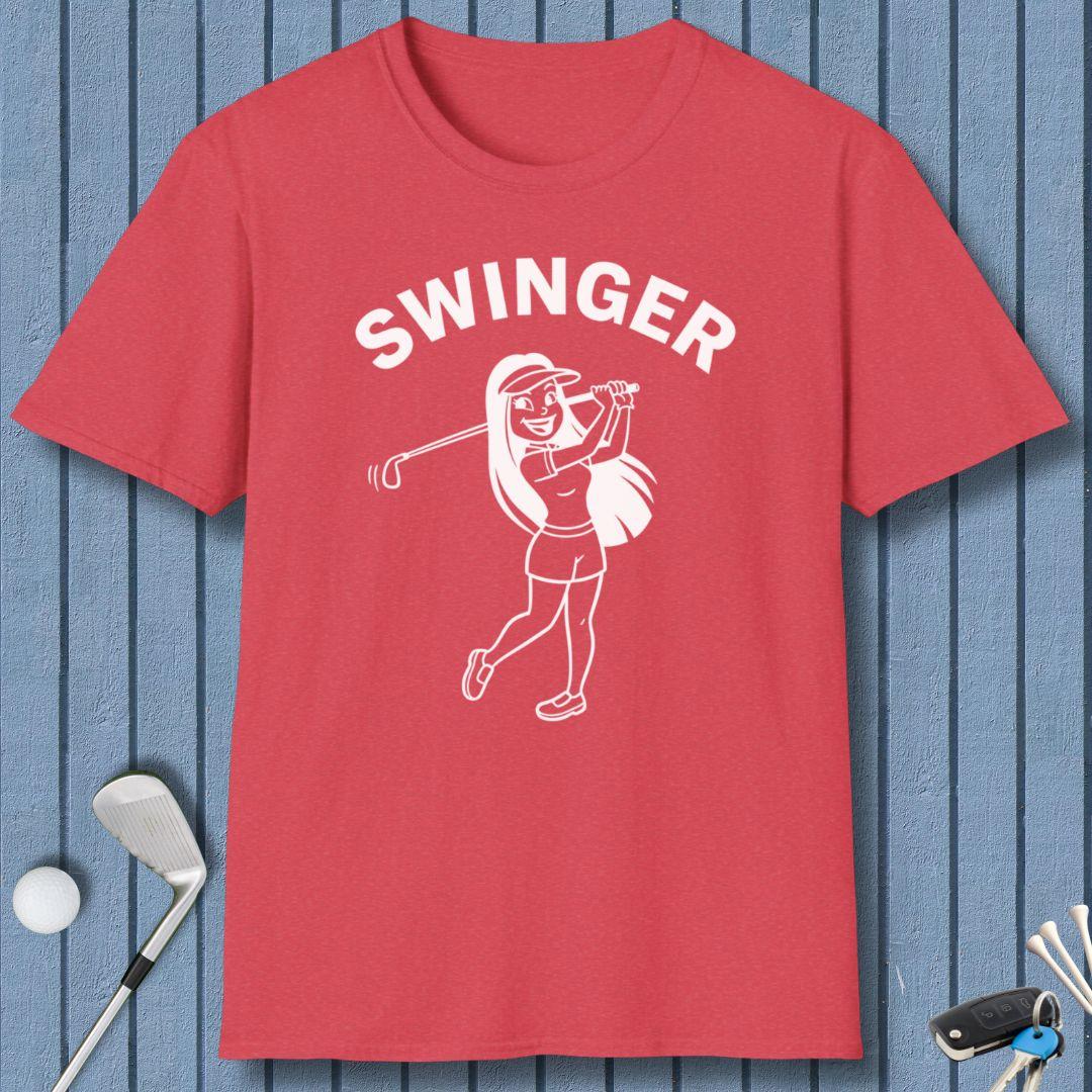 Retro “Swinger” Women’s Golf T-Shirt – Funny Vintage Golf Design