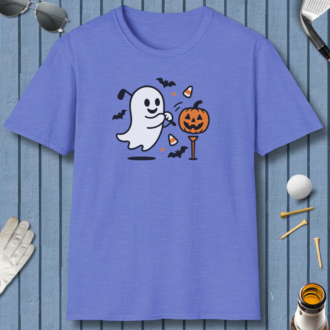 Ghost Tee Off - Adult Golf T-Shirt in Heather Royal