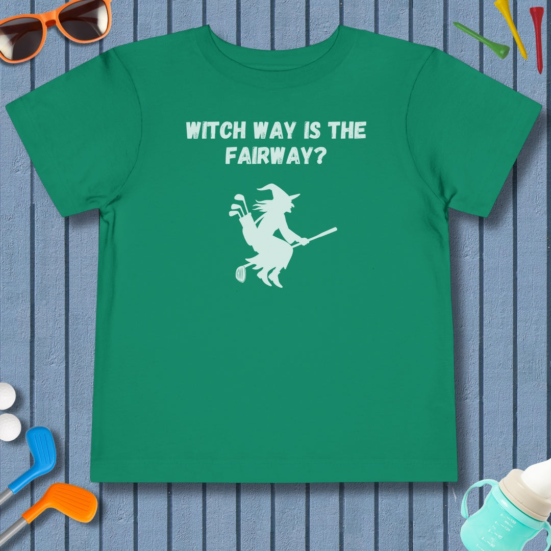 Witch Way is the Fairway - Toddler Golf T-Shirt in Kelly