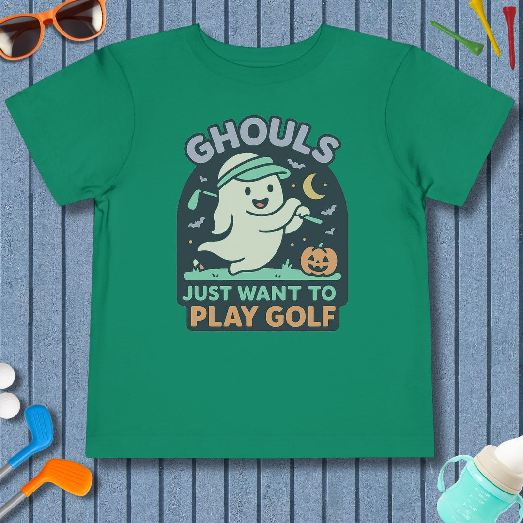 Ghouls Just Wanna Play Golf - Toddler Golf T-Shirt in Kelly