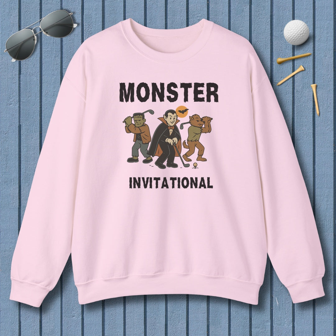 Monster Invitational - Adult Golf Sweatshirt in Light Pink