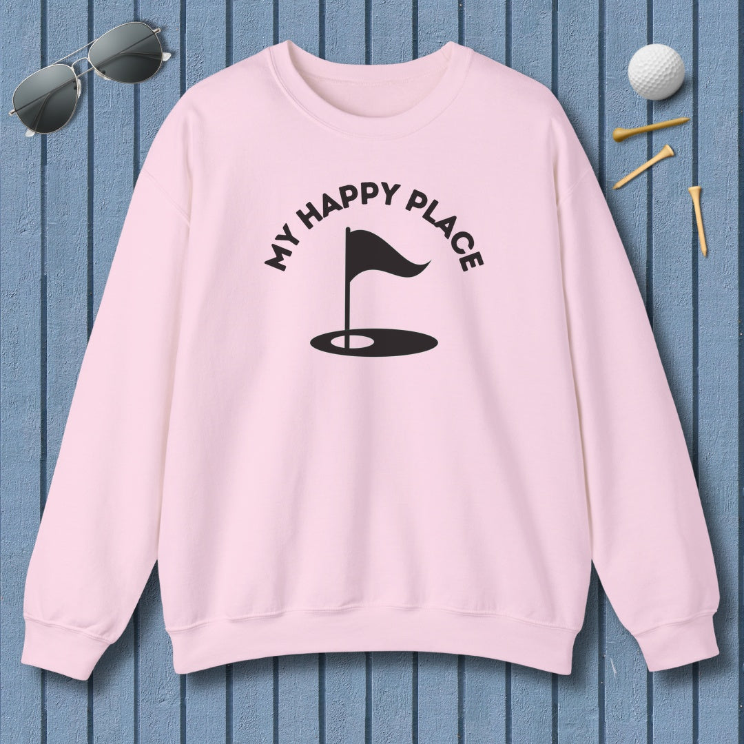 My Happy Place - Adult Golf Sweatshirt in Light Pink