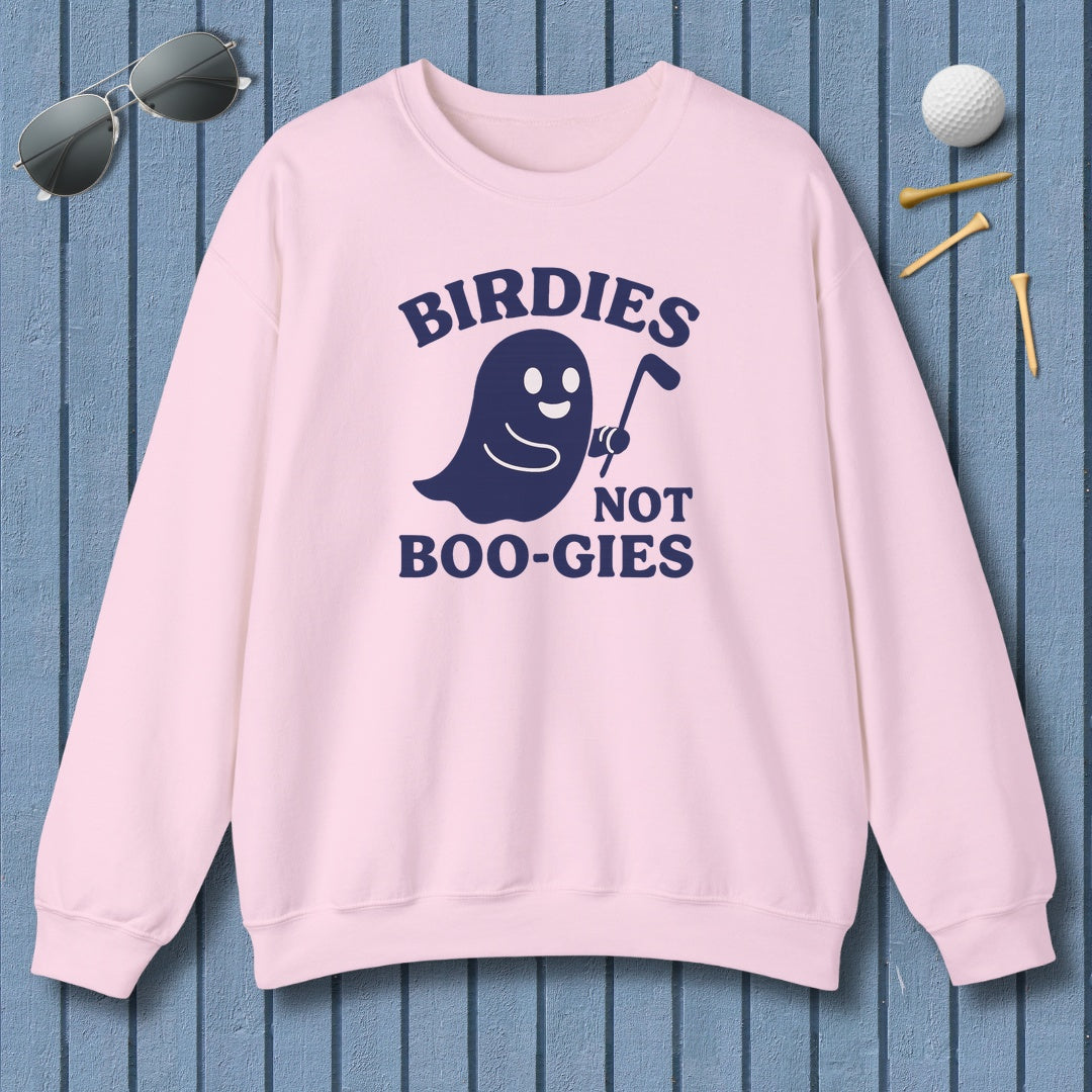 Birdies not BOO-GIES - Adult Golf Sweatshirt in Light Pink