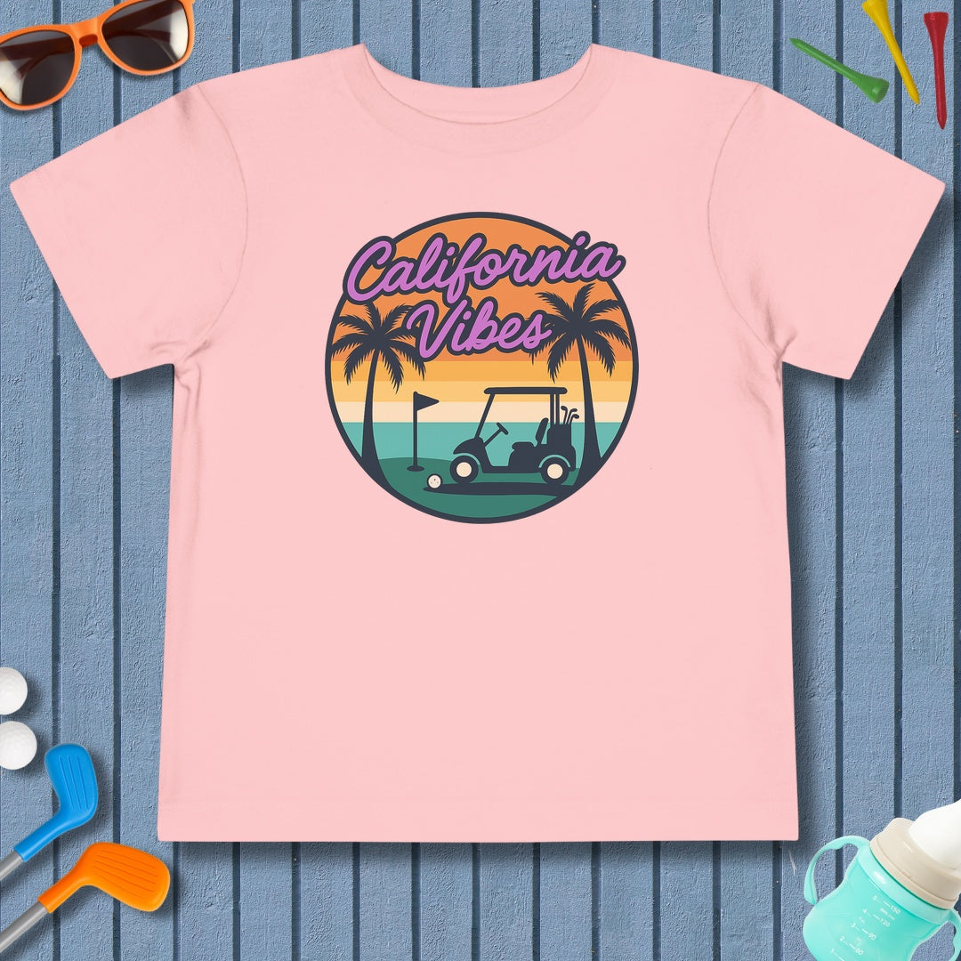 Golf Vibes - California Coast Edition - Toddler Golf T-Shirt in Pink