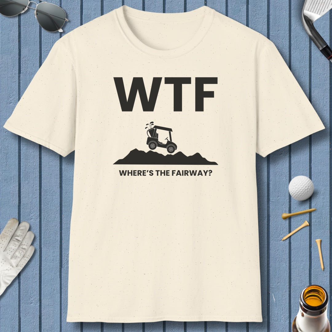 WTF - Where's the Fairway - Adult Golf T-Shirt in Natural
