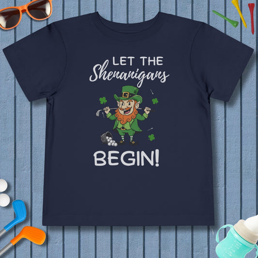 Let The Shenanigans Begin - Toddler Golf T-Shirt in Navy