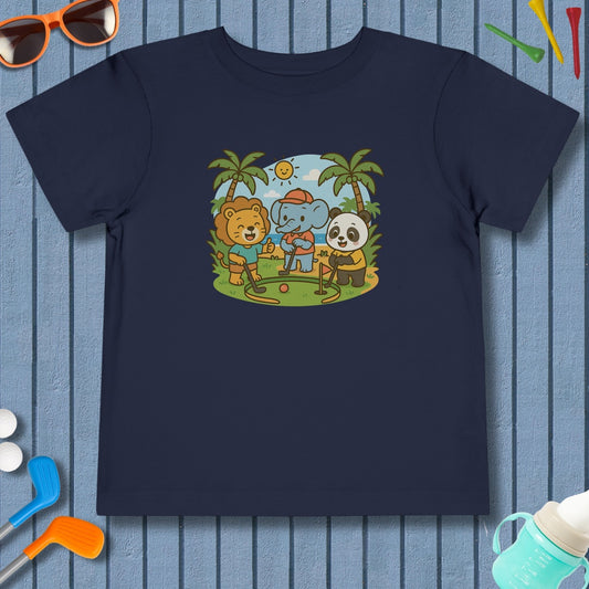 It's a zoo out here - Toddler Golf T-Shirt in Navy