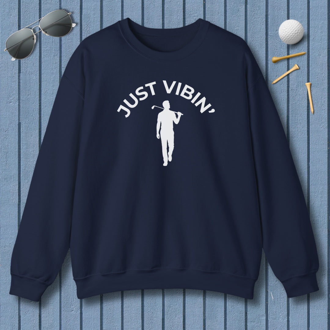 Just Vibin' - Adult Golf Sweatshirt in Navy