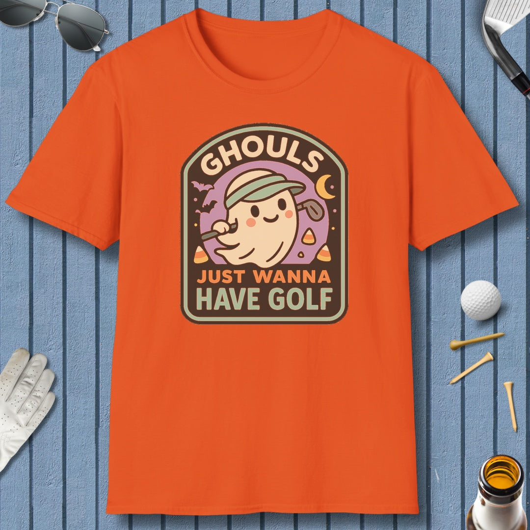 Ghouls Just Wanna Have Golf - Adult Golf T-Shirt in Orange