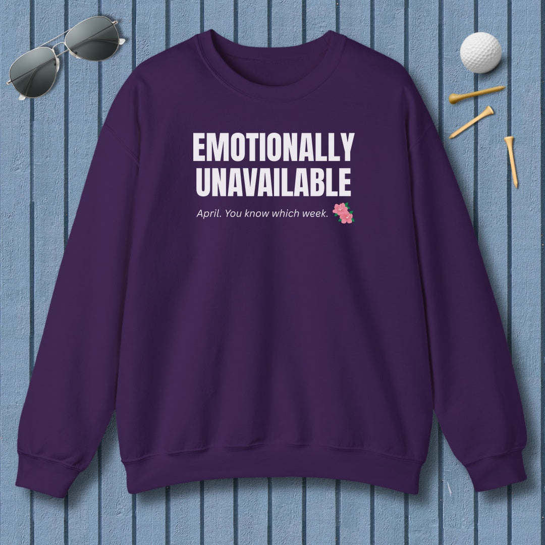 Emotionally Unavailable - Adult Golf Sweatshirt in Purple