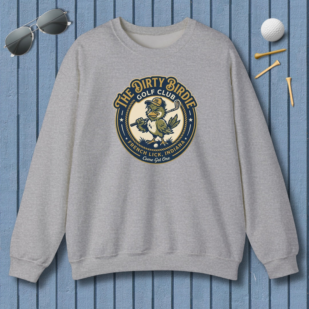 The Dirty Birdie Golf Club - French Lick, Indiana - Adult Golf Sweatshirt in Sport Grey