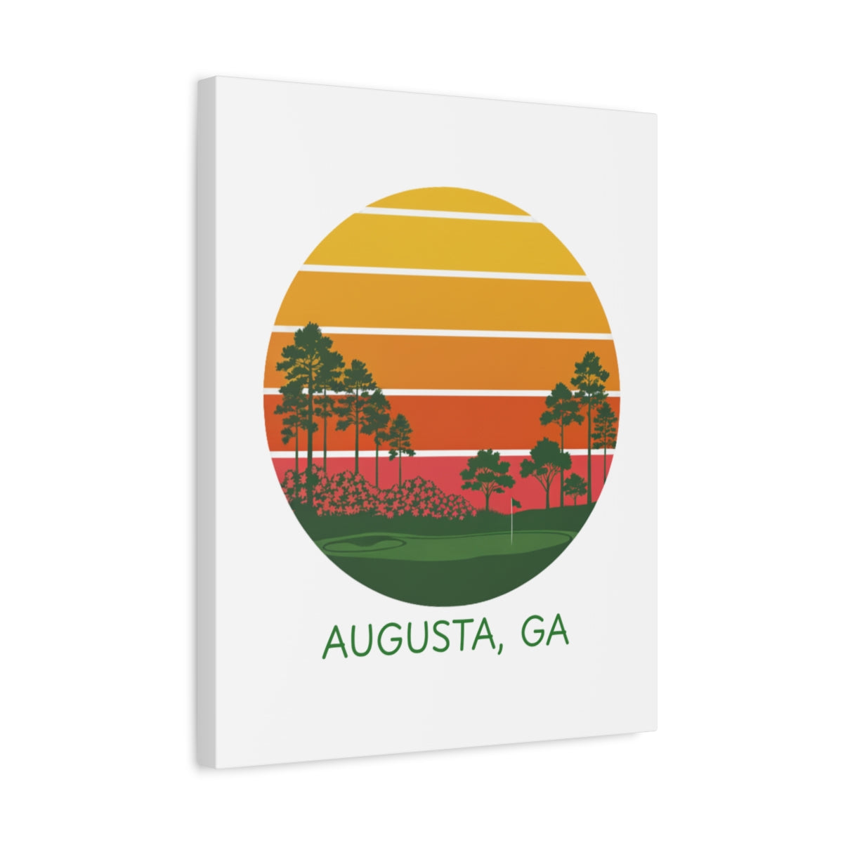 Retro Sunset - Augusta - Canvas Wall Art - White - 16×20 - front