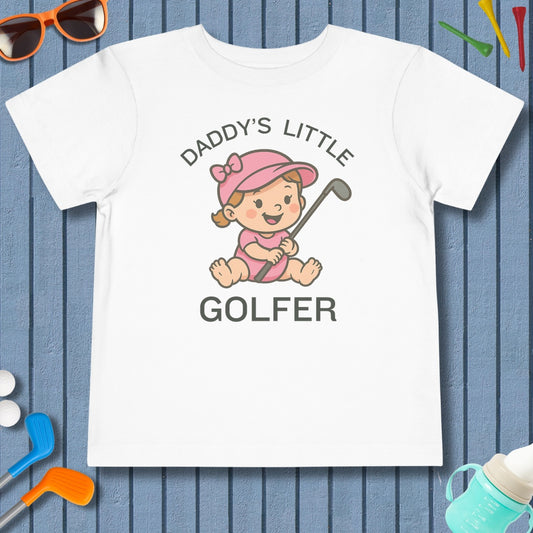 Daddy's Little Golfer - Toddler Golf T-Shirt in White