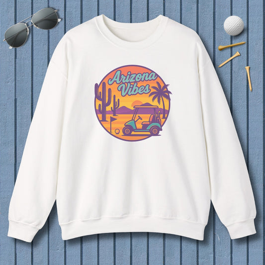 Golf Vibes - Arizona - Desert Edition Golf Destination - Adult Golf Sweatshirt in White