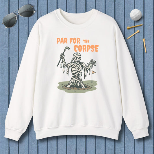 Par for the Corpse - Adult Golf Sweatshirt in White