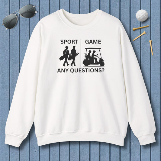 SPORT vs. GAME (Male) - Adult Golf Sweatshirt in White