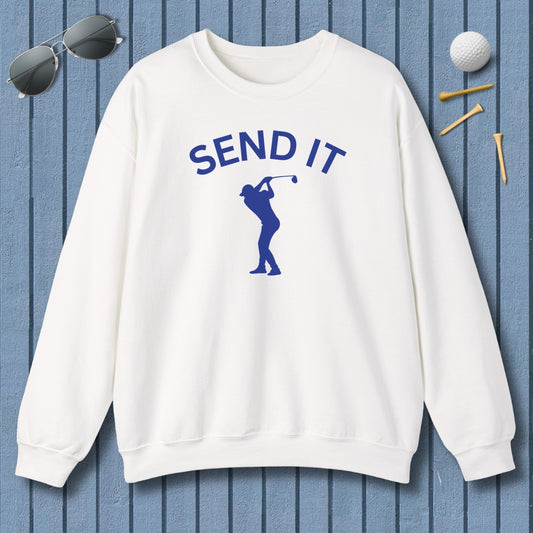 SEND IT (Male) - Adult Golf Sweatshirt in White