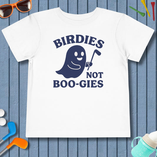 Birdies not BOO-GIES - Toddler Golf T-Shirt in White