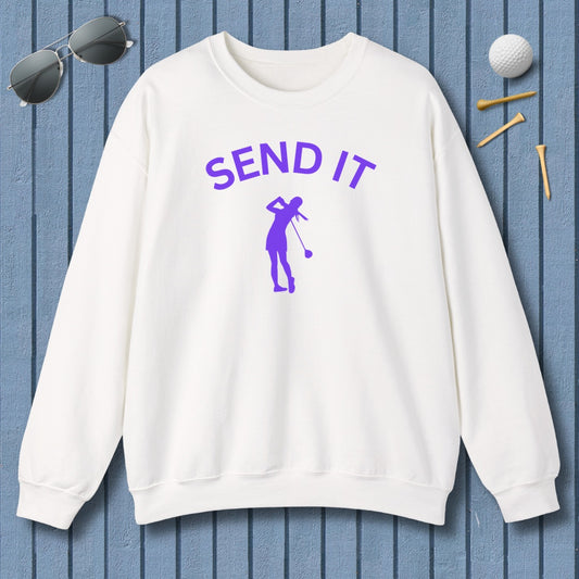 SEND IT (Female) - Adult Golf Sweatshirt in White