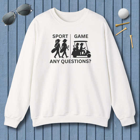 SPORT vs. GAME (Female) - Adult Golf Sweatshirt in White