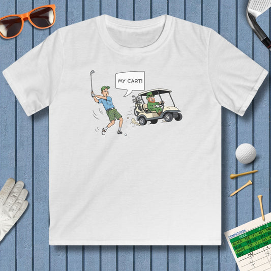 My Cart! - Youth Golf T-Shirt in White