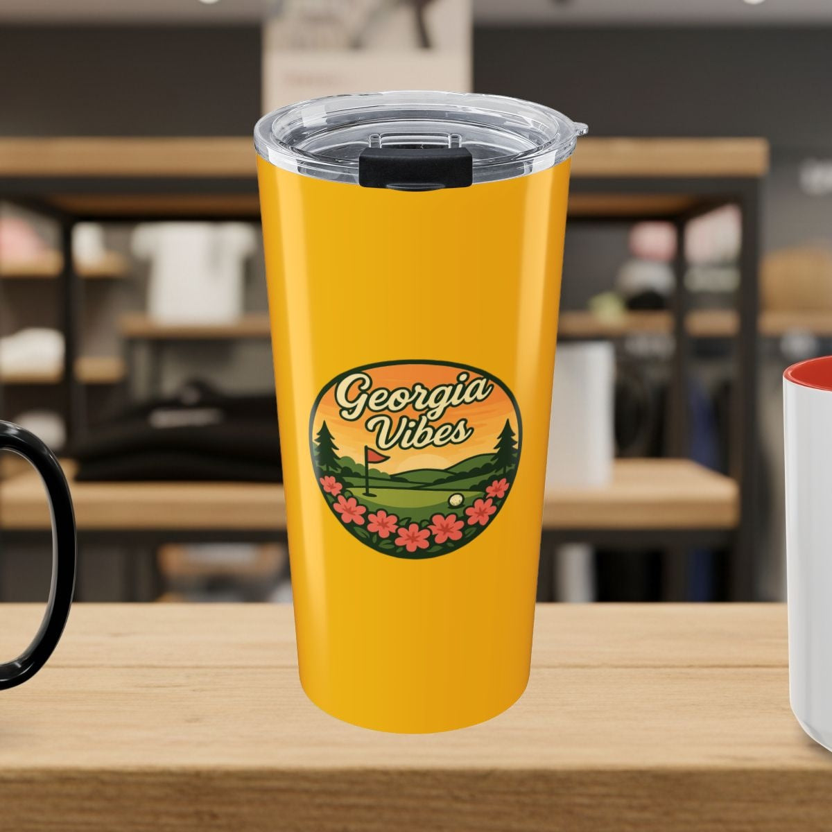 Golf Vibes - Georgia Azalea Edition - 20oz Tumbler in Yellow