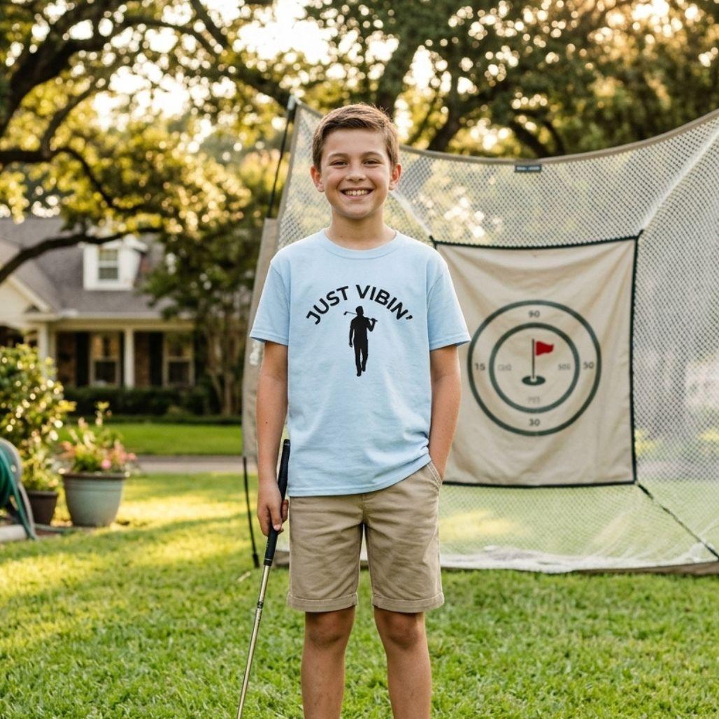 Just Vibin' - Boys - Youth Golf T-Shirt