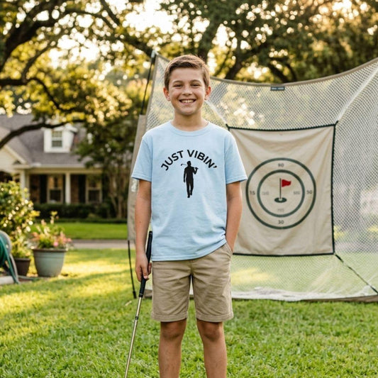 Just Vibin' - Boys - Youth Golf T-Shirt