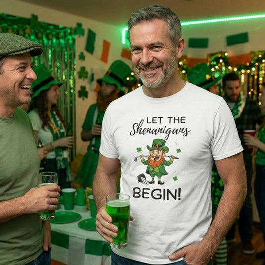 Let The Shenanigans Begin - Adult Golf T-Shirt