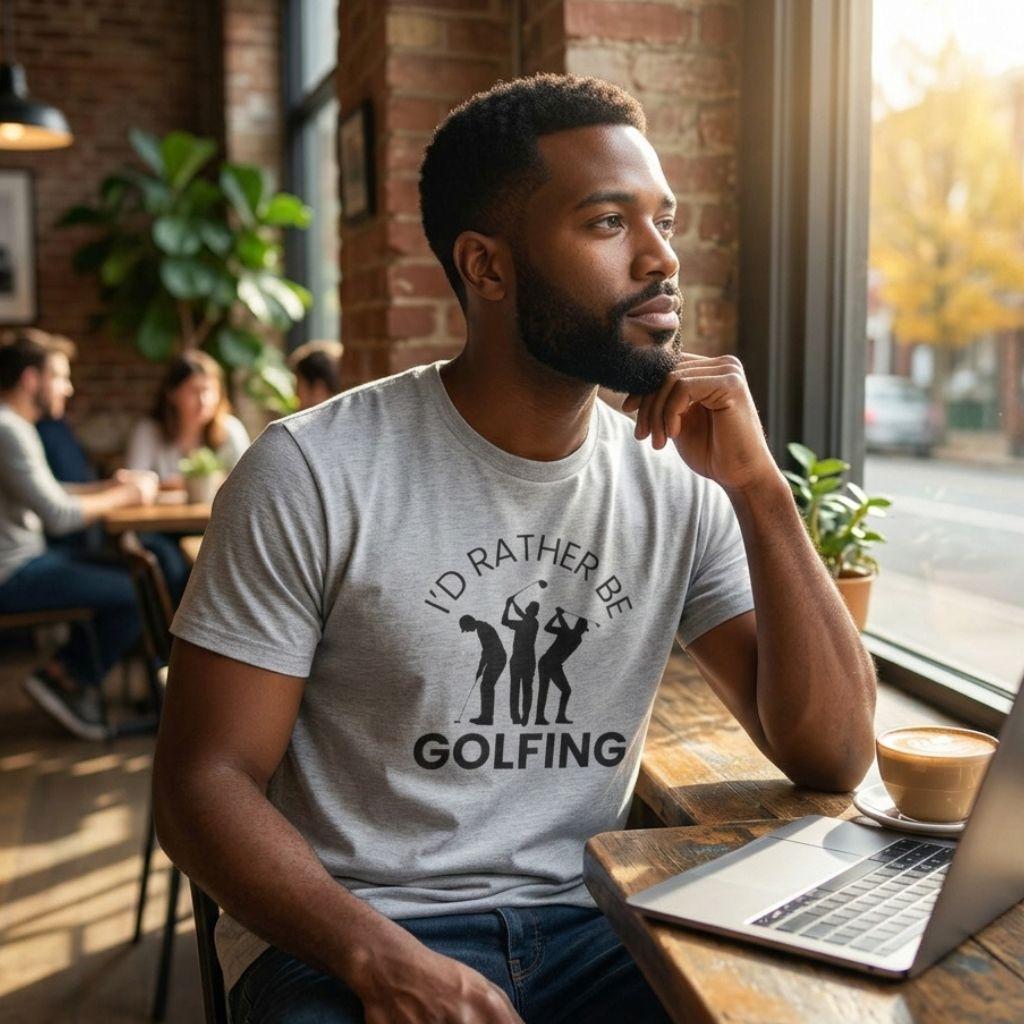 I'd Rather Be Golfing - Adult Golf T-Shirt