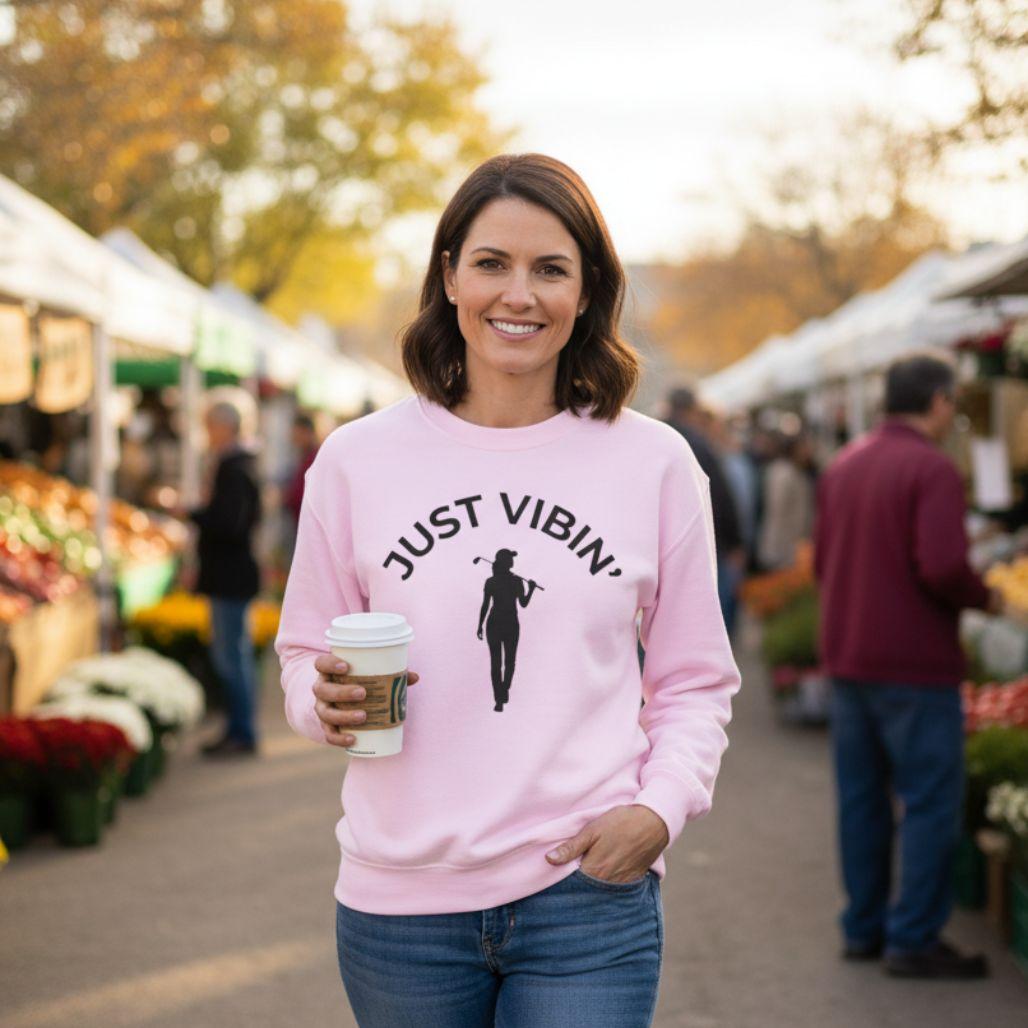 Just Vibin' - Women's - Adult Golf Sweatshirt