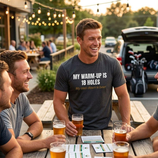 My Warm-Up Is 18 Holes. My Cool-Down Is Beer. - Adult Golf T-Shirt