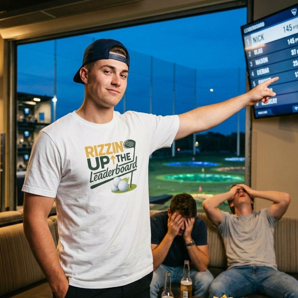 Rizzin' Up The Leaderboard - Adult Golf T-Shirt