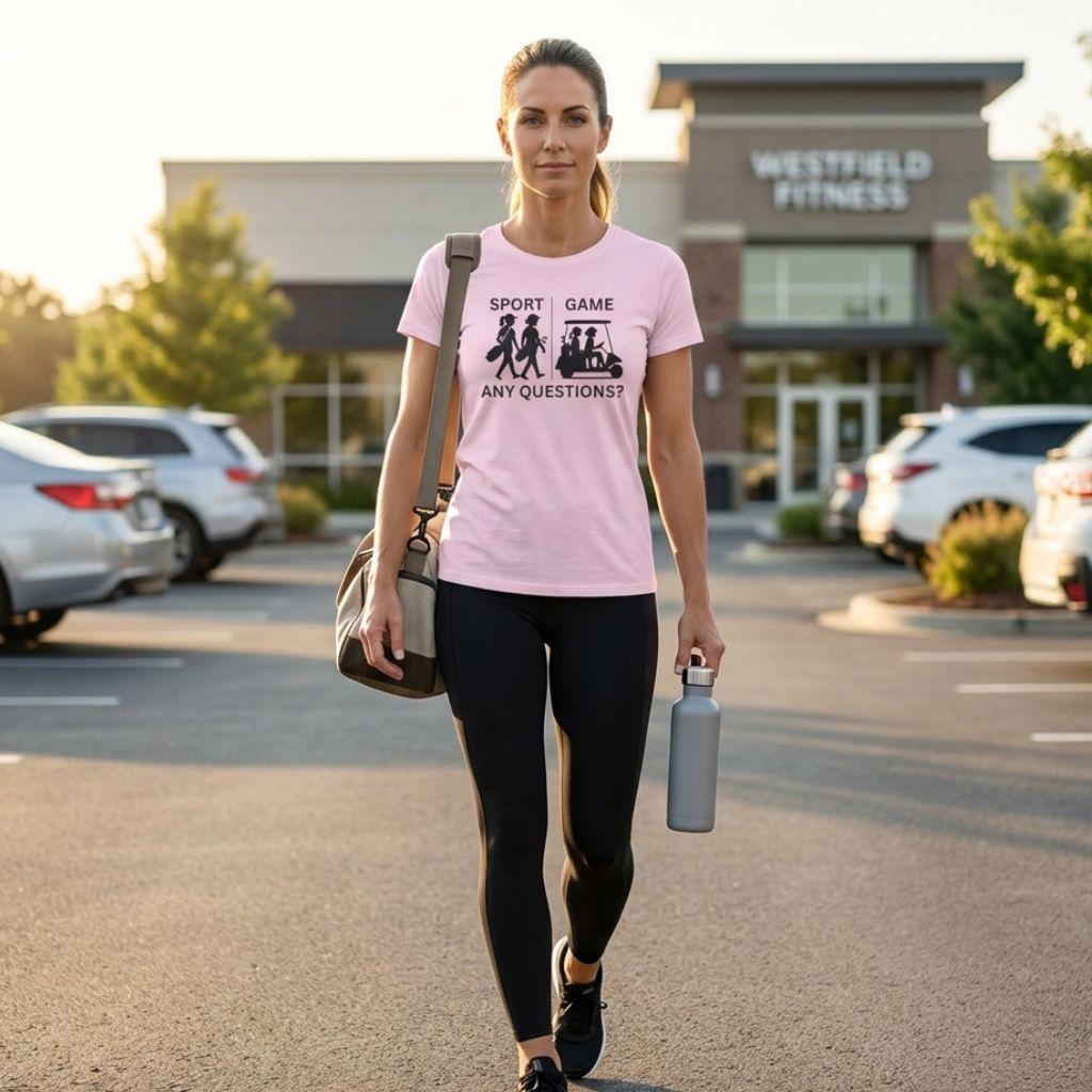 SPORT vs. GAME (Female) - Adult Golf T-Shirt